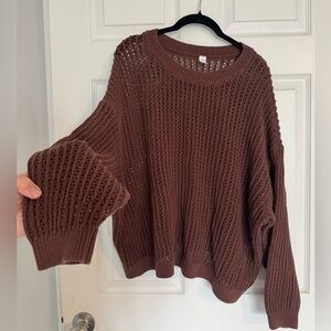 Cozy burgundy/Brown Knit Sweater